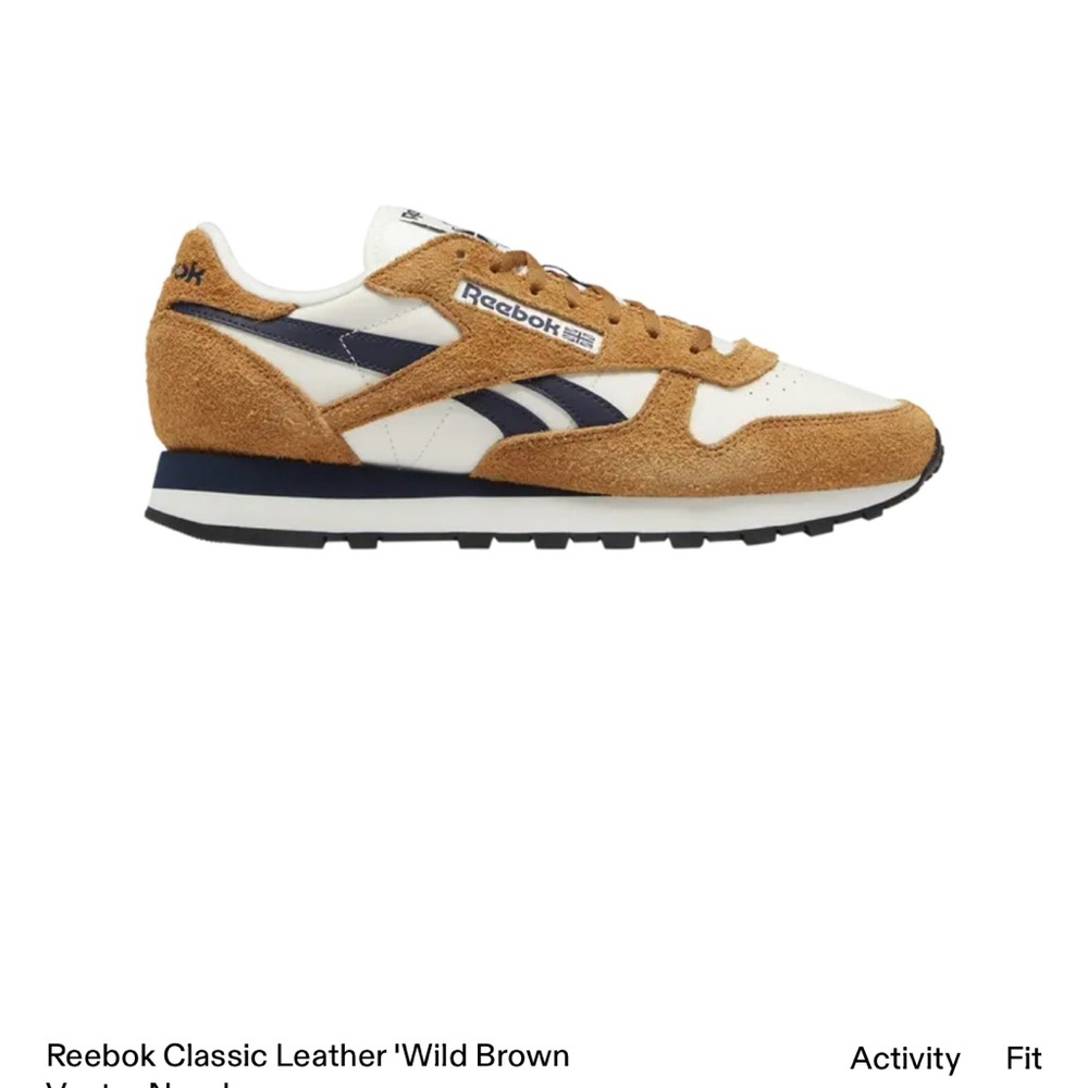 Reebok Classic Leather Trainers in White, Brown and Navy